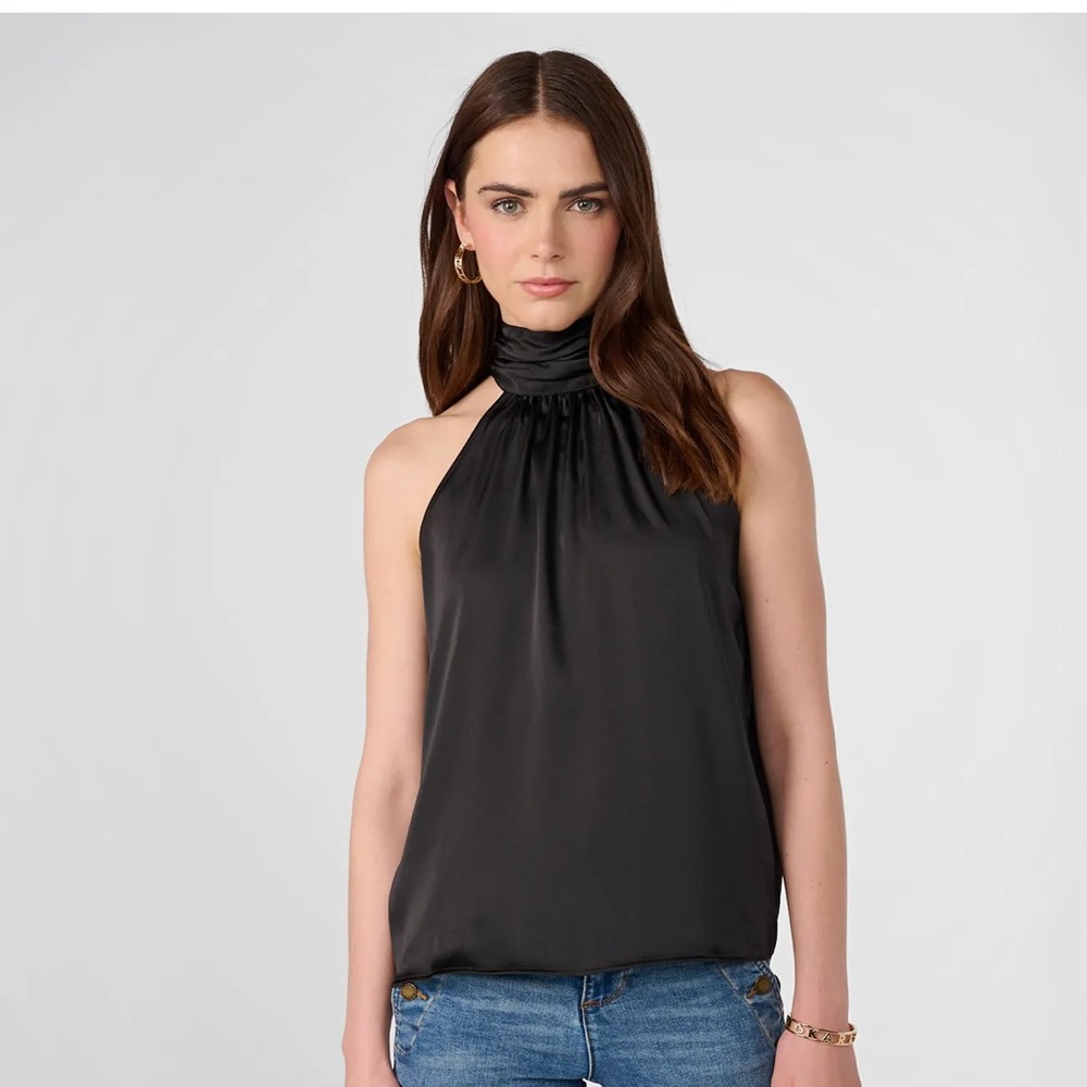 Nwt Karl lagerfeld SATIN HALTER NECK TANK